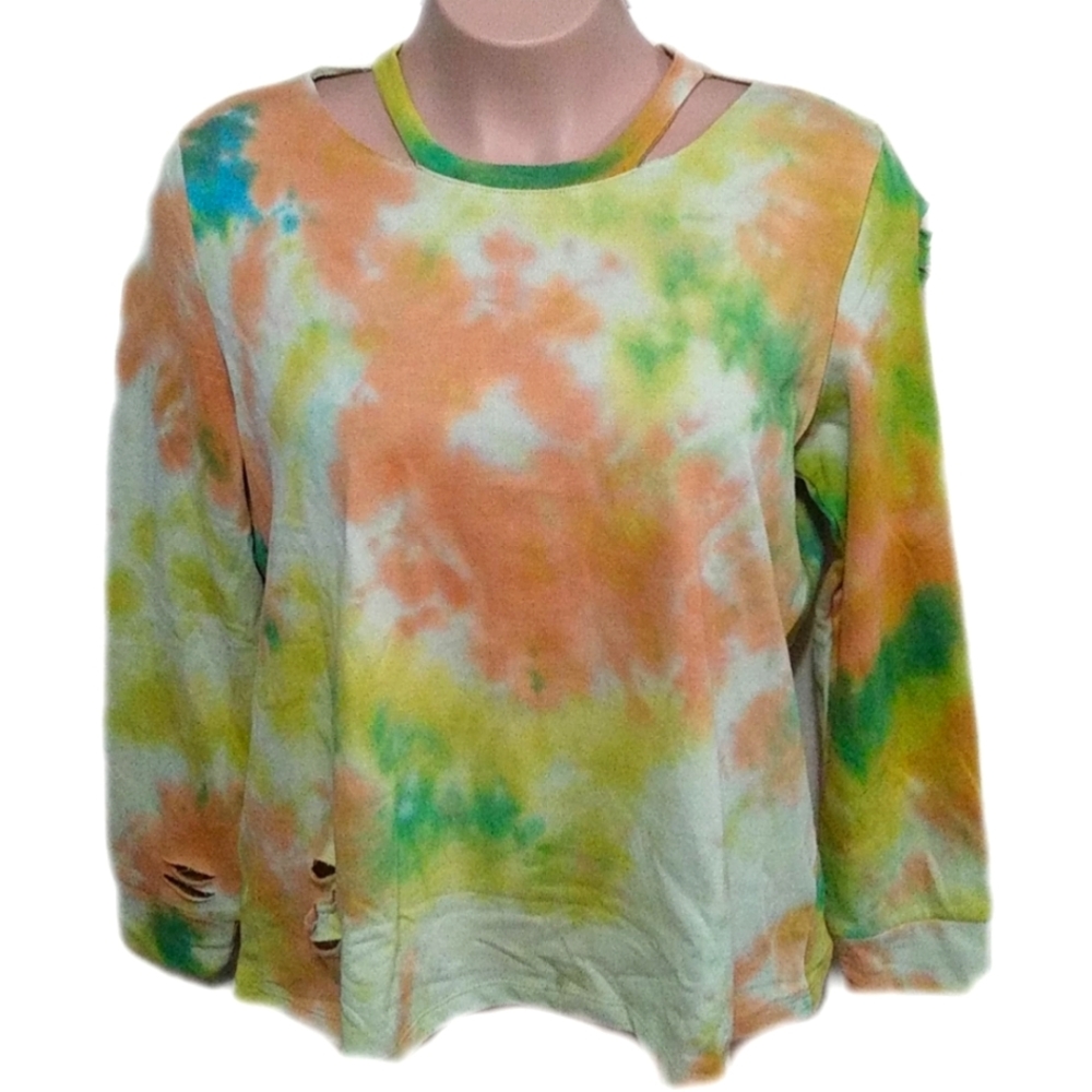 Cato Tie Dye Cutout Sweatshirt XL